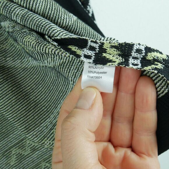 Ming Wang XS Jacket Knit Blazer Career Abstract Geometric Print Black Artsy - Picture 5 of 8